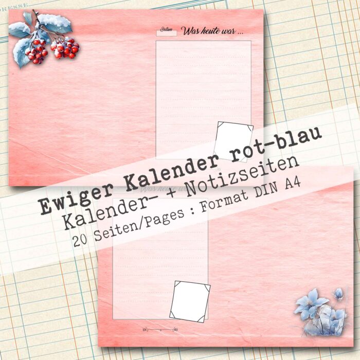 Undatierter Kalender in rot-blau, 20 Seiten [Digital] – Bild 6