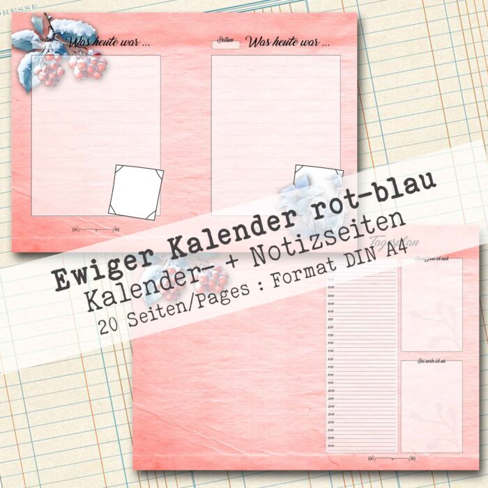 Undatierter Kalender in rot-blau, 20 Seiten [Digital] – Bild 5