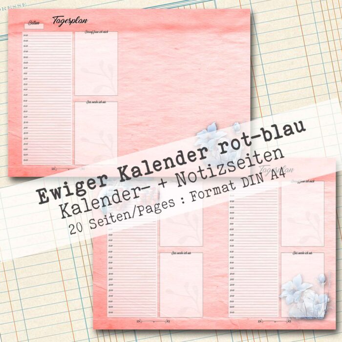 Undatierter Kalender in rot-blau, 20 Seiten [Digital] – Bild 4