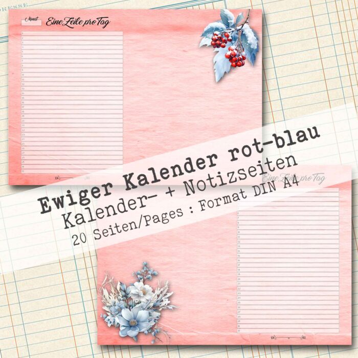 Undatierter Kalender in rot-blau, 20 Seiten [Digital] – Bild 9