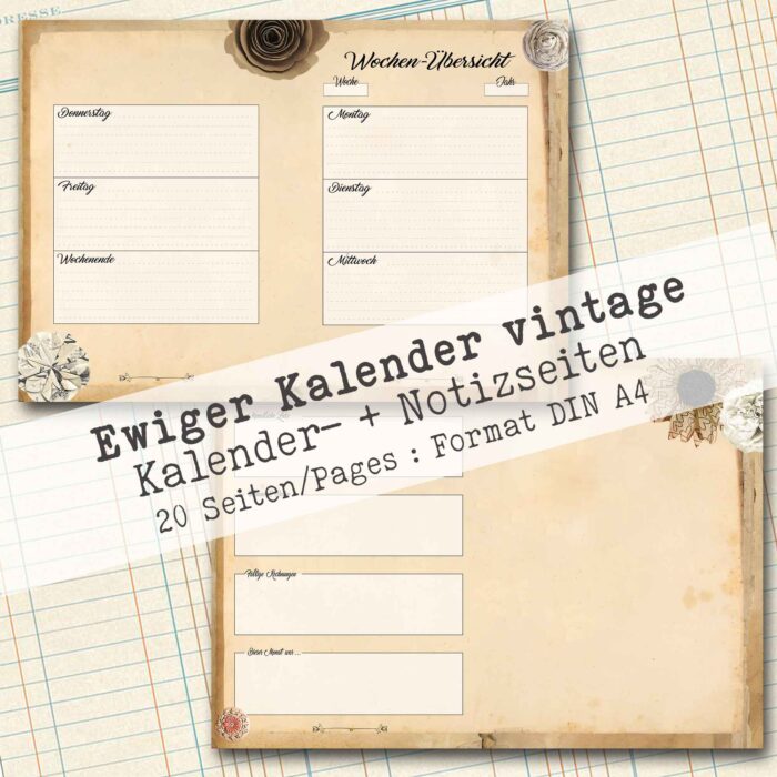 Undatierter Kalender vintage, 20 Seiten [Digital] – Bild 11