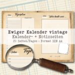 Undatierter Kalender vintage, 20 Seiten [Digital] – Bild 2