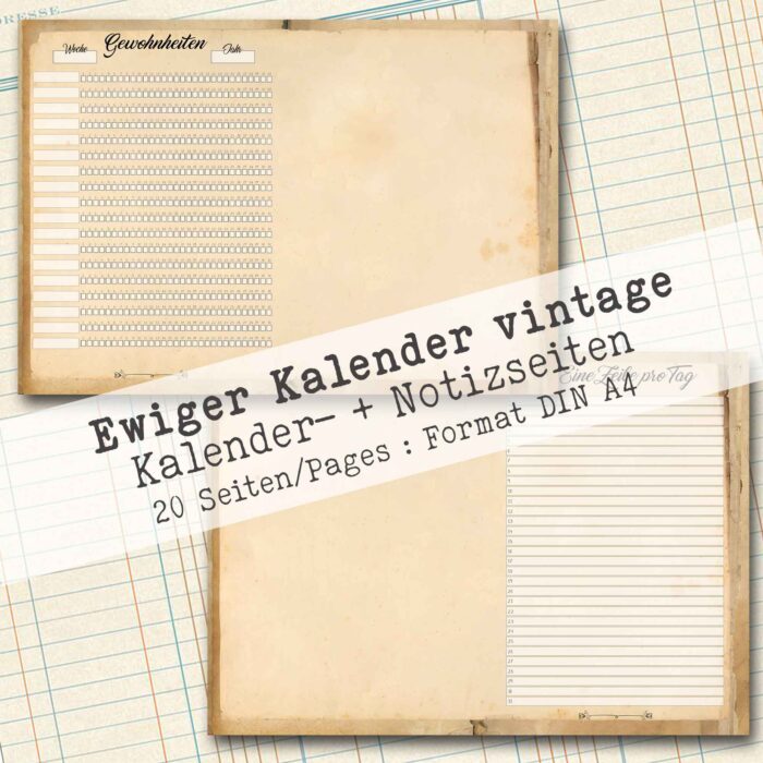 Undatierter Kalender vintage, 20 Seiten [Digital] – Bild 7