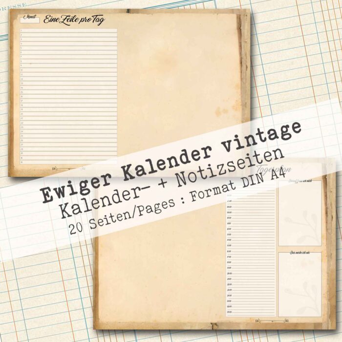 Undatierter Kalender vintage, 20 Seiten [Digital] – Bild 8