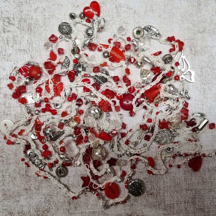 Journal Verschlusskette, rot - Unikat – Bild 4