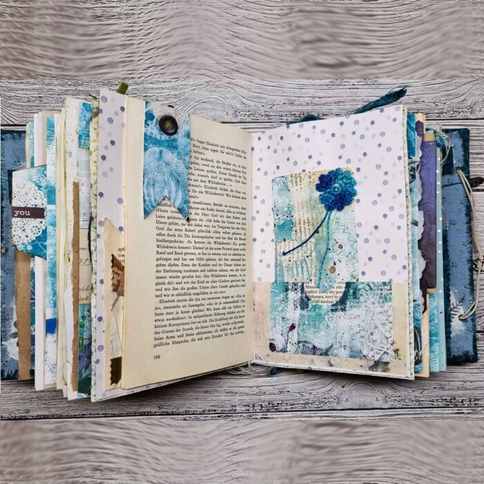 Handgefertigtes Junk Journal "Oachkatzl's Wintertale" – Bild 11