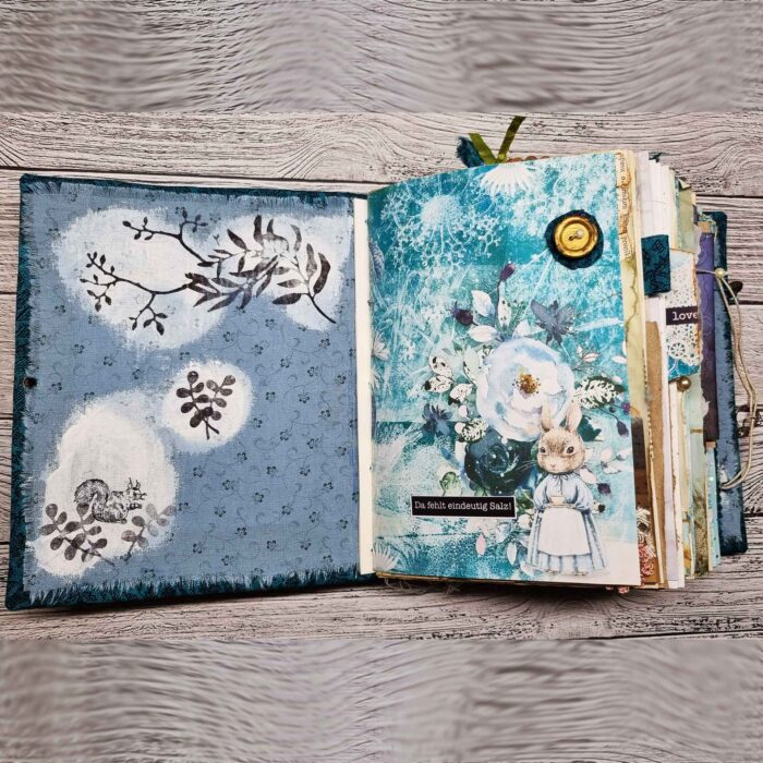 Handgefertigtes Junk Journal "Oachkatzl's Wintertale" – Bild 6