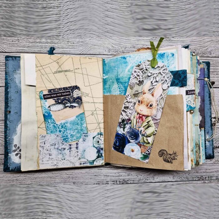 Handgefertigtes Junk Journal "Oachkatzl's Wintertale" – Bild 8