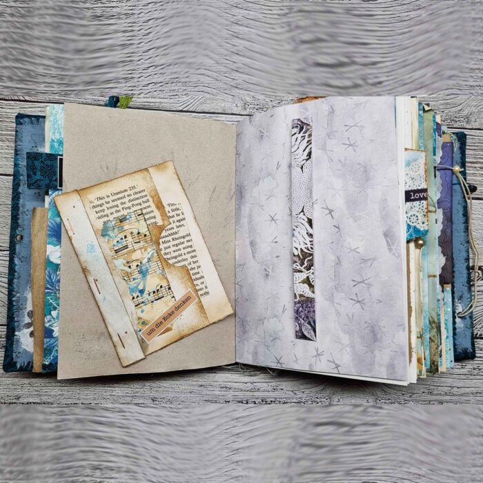 Handgefertigtes Junk Journal "Oachkatzl's Wintertale" – Bild 9