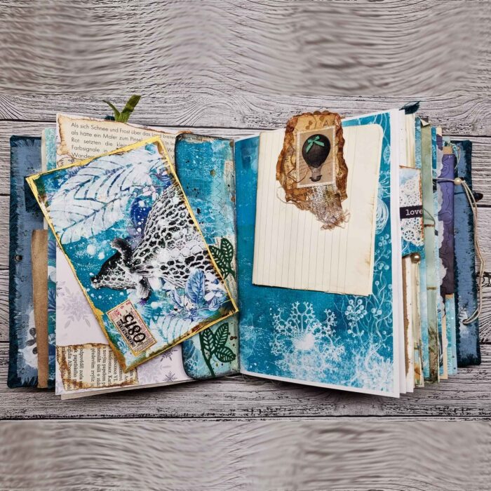 Handgefertigtes Junk Journal "Oachkatzl's Wintertale" – Bild 10