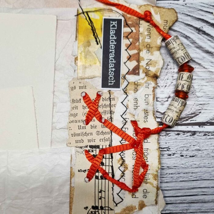 Handgefertigtes Junk Journal "Orange Scrappy" – Bild 9