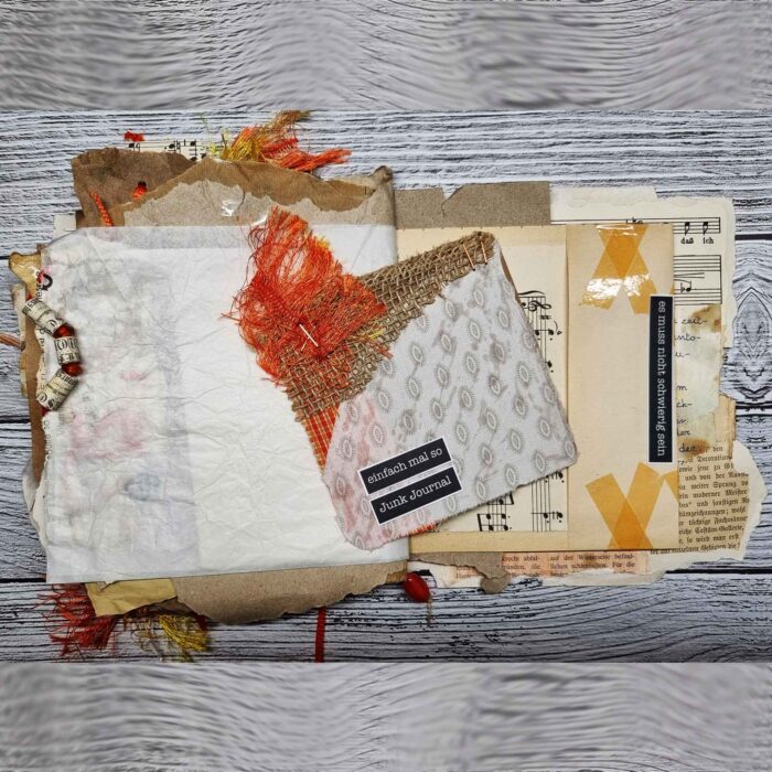 Handgefertigtes Junk Journal "Orange Scrappy" – Bild 6