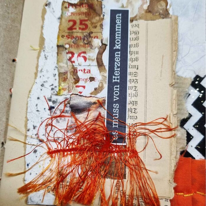 Handgefertigtes Junk Journal "Orange Scrappy" – Bild 7
