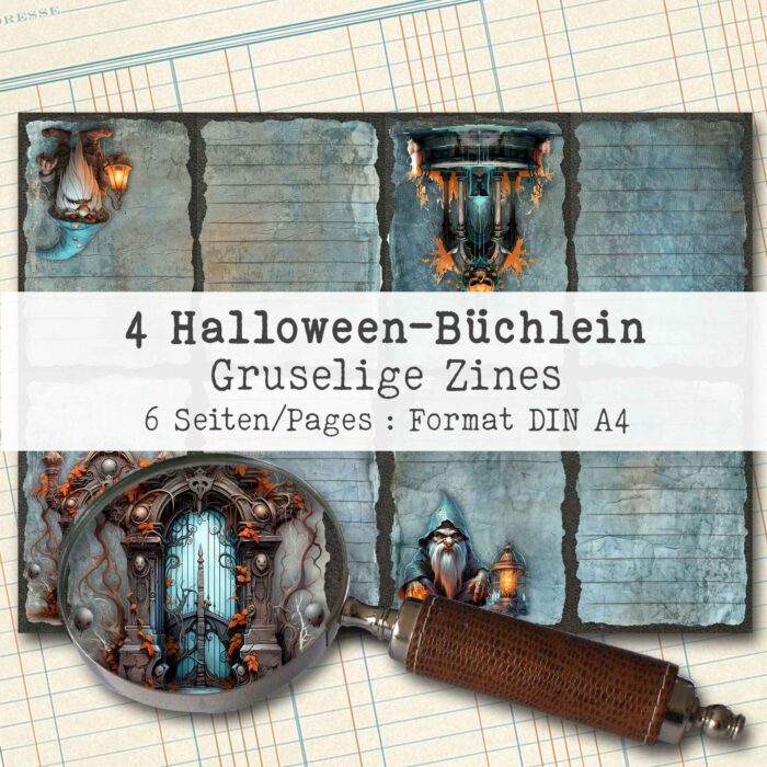 4 Halloween-Büchlein, Zines, 6 Seiten + Faltanleitung [Digital] – Bild 2