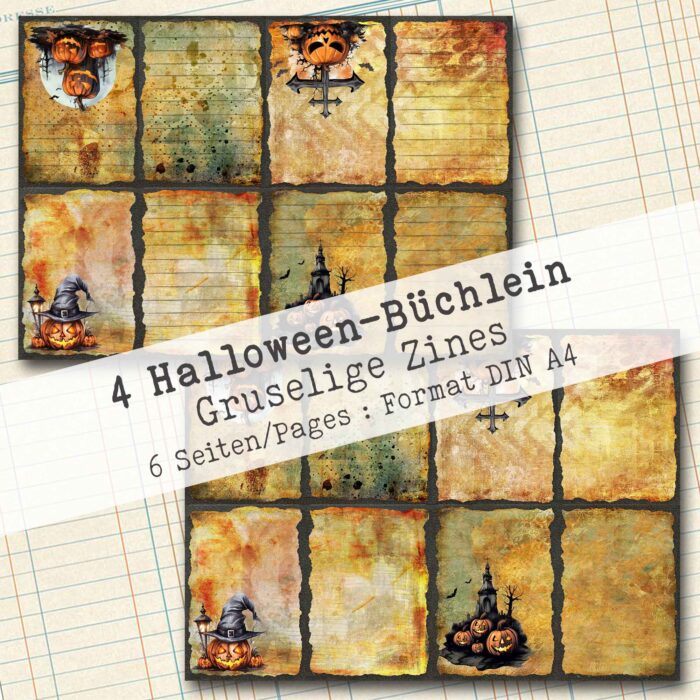 4 Halloween-Büchlein, Zines, 6 Seiten + Faltanleitung [Digital] – Bild 3