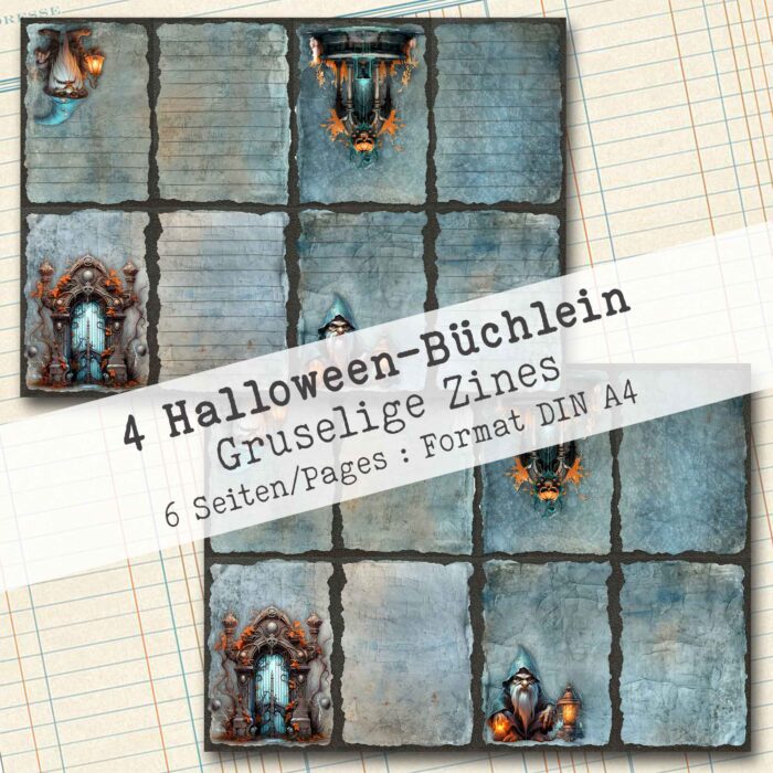 4 Halloween-Büchlein, Zines, 6 Seiten + Faltanleitung [Digital] – Bild 4