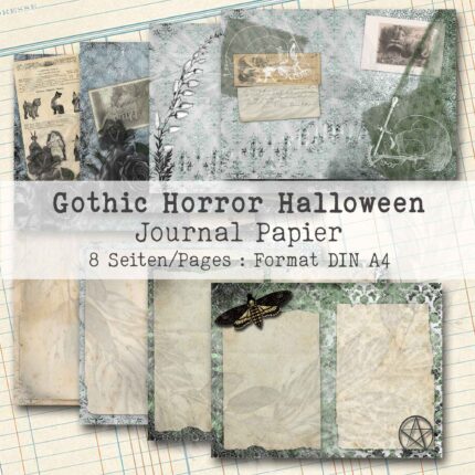 Halloween Gothic Horror, 8 Seiten, Hintergrund Papier-Set [Digital]