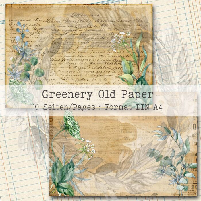 Greenery Old Paper, Hintergrund Set, 10 Seiten [Digital] – Bild 4