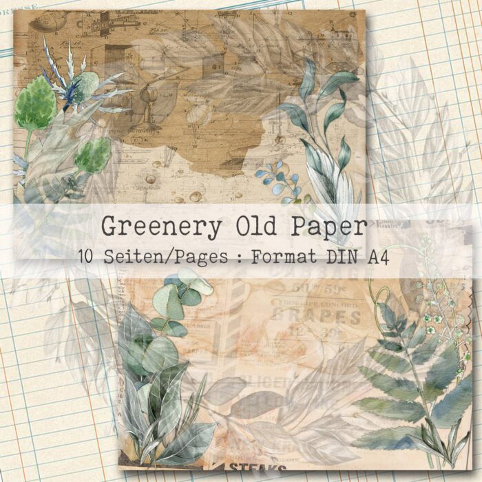 Greenery Old Paper, Hintergrund Set, 10 Seiten [Digital] – Bild 5