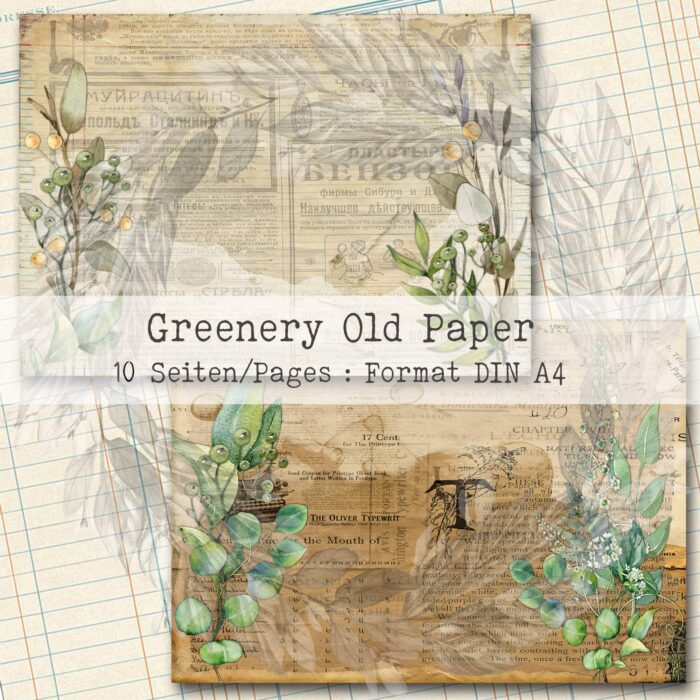 Greenery Old Paper, Hintergrund Set, 10 Seiten [Digital] – Bild 8