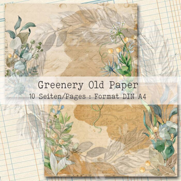 Greenery Old Paper, Hintergrund Set, 10 Seiten [Digital] – Bild 7