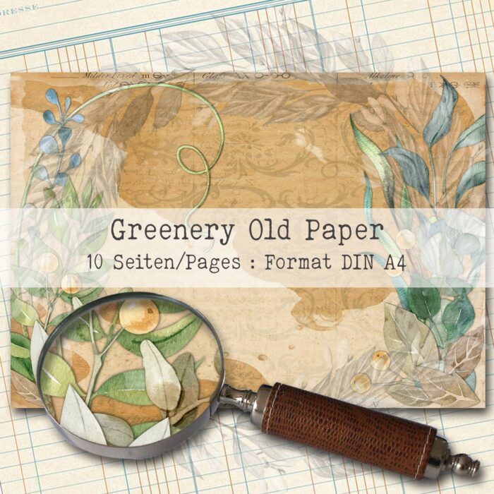 Greenery Old Paper, Hintergrund Set, 10 Seiten [Digital] – Bild 2