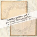 Antikes Papier, Set 1, neutrales Hintergrundpapier, 8 Seiten [Digital] – Bild 3