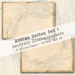 Antikes Papier, Set 1, neutrales Hintergrundpapier, 8 Seiten [Digital] – Bild 6