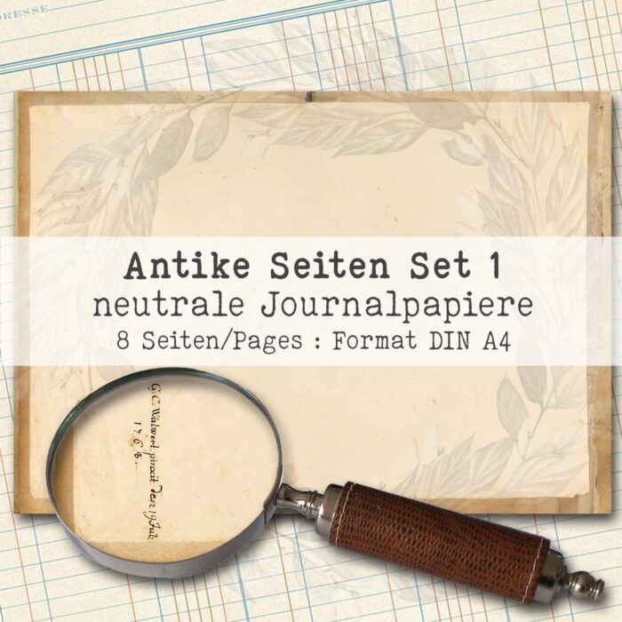 Antikes Papier, Set 1, neutrales Hintergrundpapier, 8 Seiten [Digital] – Bild 2