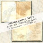 Antikes Papier, Set 3, neutrales Hintergrundpapier, 8 Seiten [Digital] – Bild 3