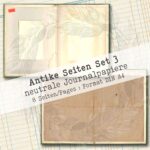 Antikes Papier, Set 3, neutrales Hintergrundpapier, 8 Seiten [Digital] – Bild 6