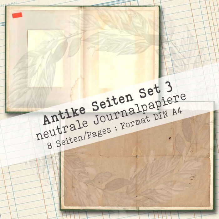 Antikes Papier, Set 3, neutrales Hintergrundpapier, 8 Seiten [Digital] – Bild 6