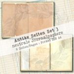 Antikes Papier, Set 3, neutrales Hintergrundpapier, 8 Seiten [Digital] – Bild 5