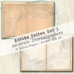 Antikes Papier, Set 3, neutrales Hintergrundpapier, 8 Seiten [Digital] – Bild 4