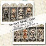 Spooky Giant Tags, Halloween Ephemera, 3 Seiten [Digital] – Bild 3