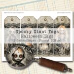 Spooky Giant Tags, Halloween Ephemera, 3 Seiten [Digital] – Bild 2