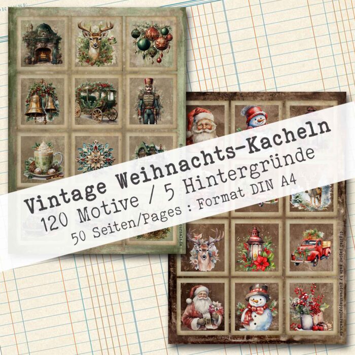 Vintage Weihnachts-Kacheln, 120 Motive, 50 Seiten [Digital] – Bild 8