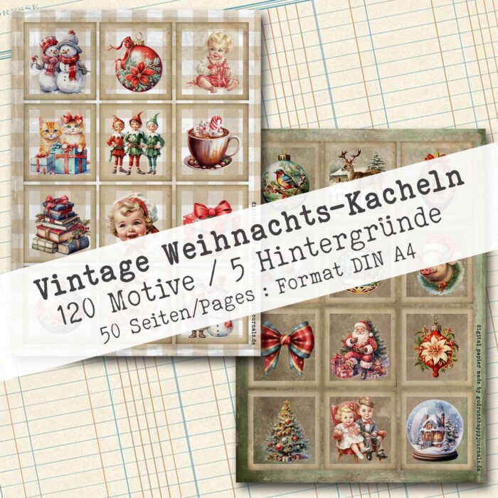 Vintage Weihnachts-Kacheln, 120 Motive, 50 Seiten [Digital] – Bild 7