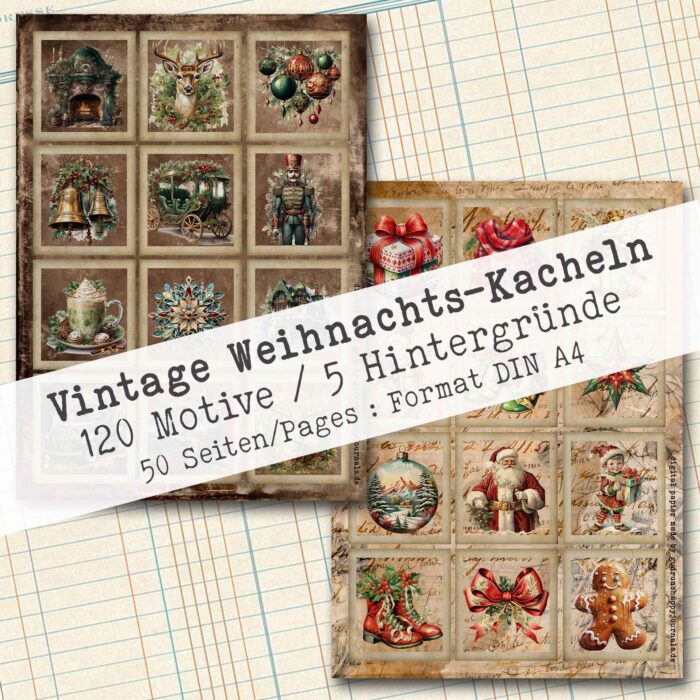 Vintage Weihnachts-Kacheln, 120 Motive, 50 Seiten [Digital] – Bild 6