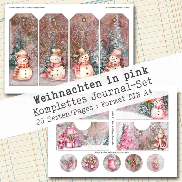 Weihnachten in pink, komplettes Journal-Set, 20 Seiten [Digital] – Bild 10