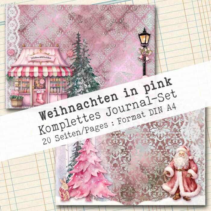 Weihnachten in pink, komplettes Journal-Set, 20 Seiten [Digital] – Bild 4