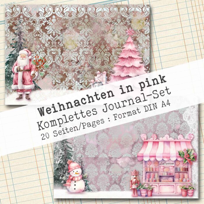 Weihnachten in pink, komplettes Journal-Set, 20 Seiten [Digital] – Bild 3