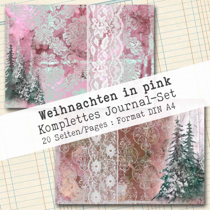 Weihnachten in pink, komplettes Journal-Set, 20 Seiten [Digital] – Bild 7