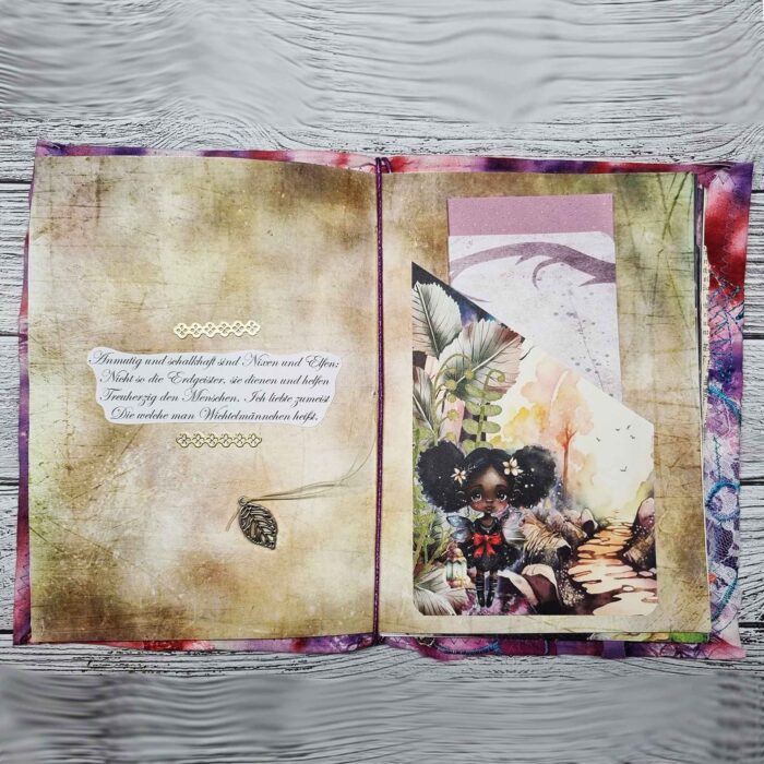 Handgefertigtes großes Junk Journal "Woodland Fairies" – Bild 3