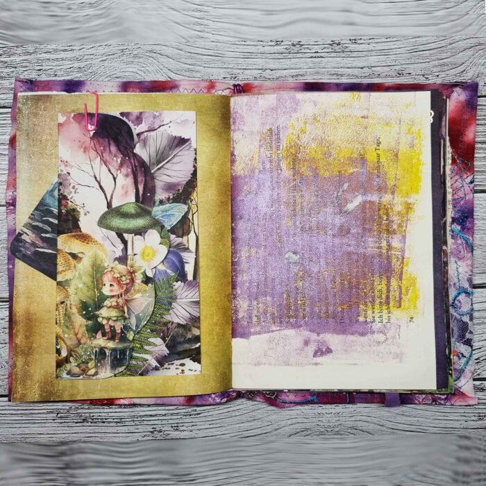 Handgefertigtes großes Junk Journal "Woodland Fairies" – Bild 7